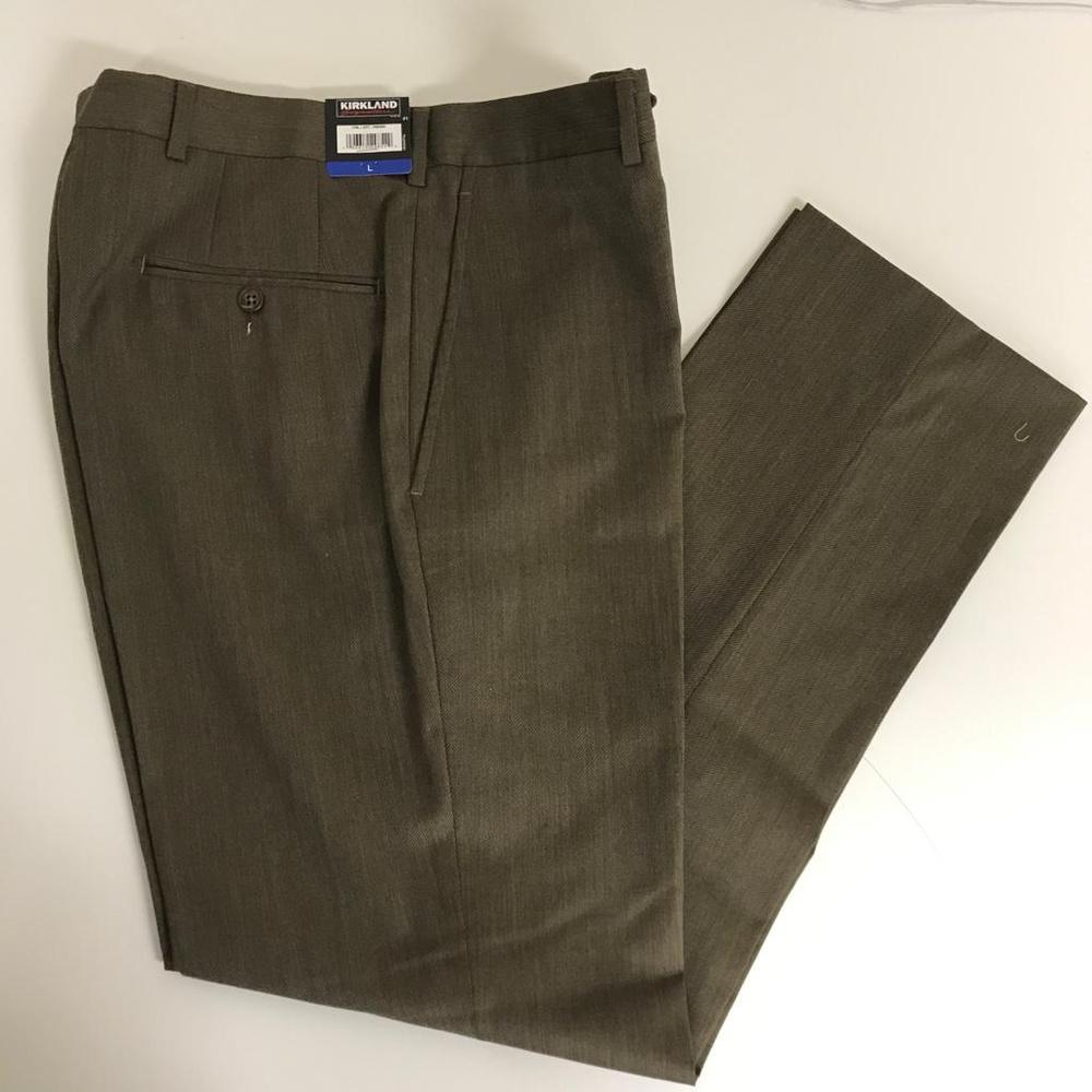 Kirkland Signature Mens 100% WOOL PANT, Brown - Picture 3 of 8